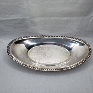 Vintage Crosby Silverplate Oval Serving Platter Bread Tray